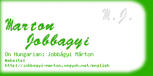 marton jobbagyi business card